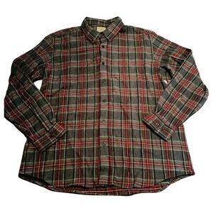 LL BEAN Men's Scotch Plaid Flannel Shirt Size XL Traditional Fit Soft Top 228061